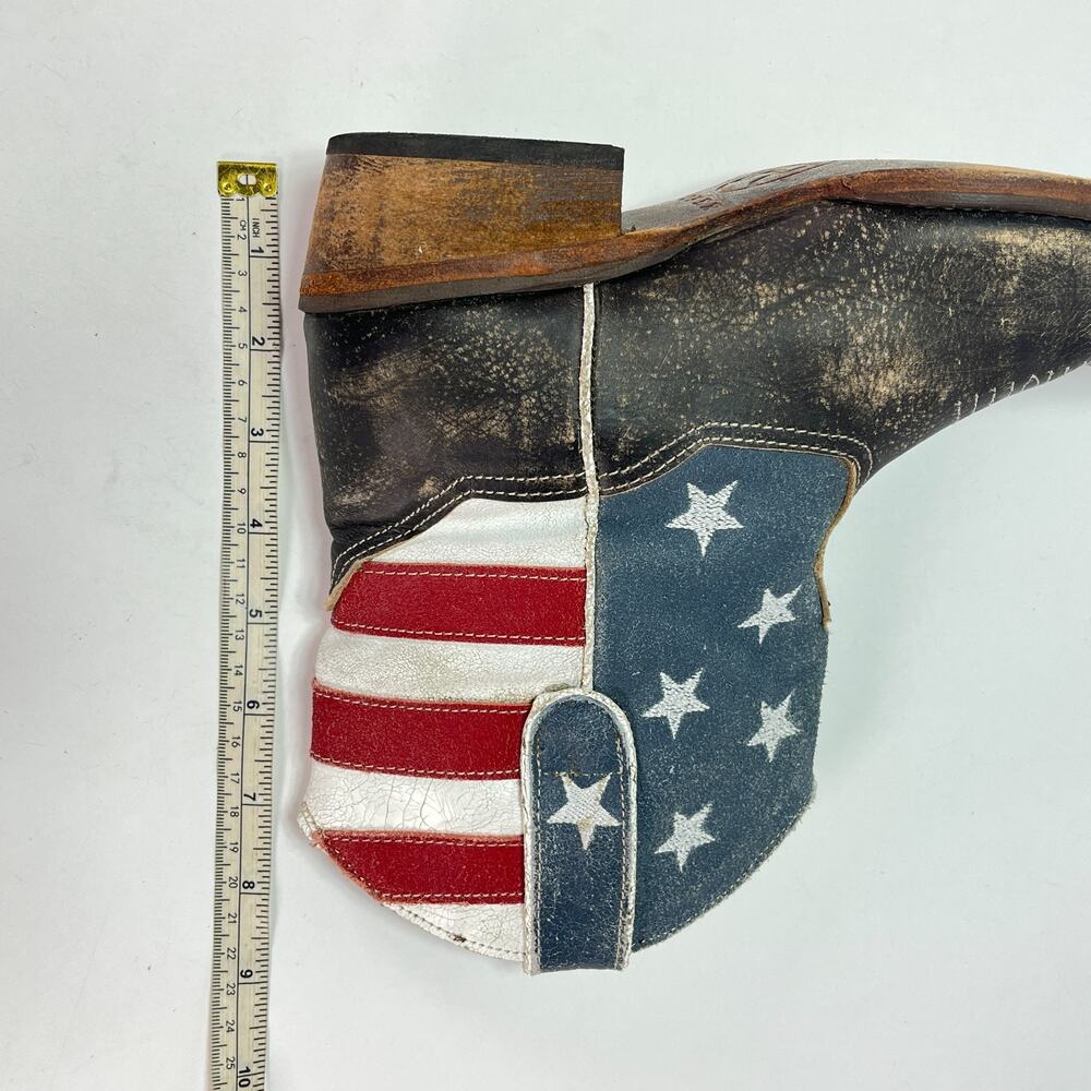 Roper American Beauty Shorty Brown American Flag Cowboy Boots Women's Size 7 - Picture 6 of 9